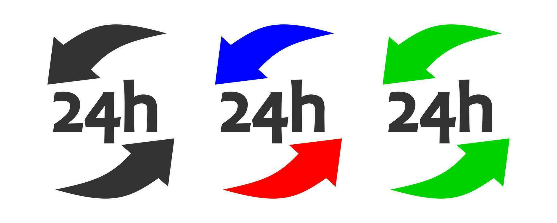 24 hours icon. Around the clock symbol. Sign non stop vector. vector