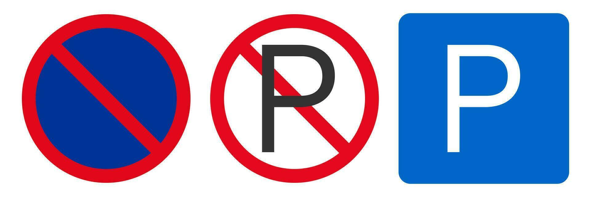 Parking and no parking icon. Permission and prohibition sign symbol. Car traffic vector. vector