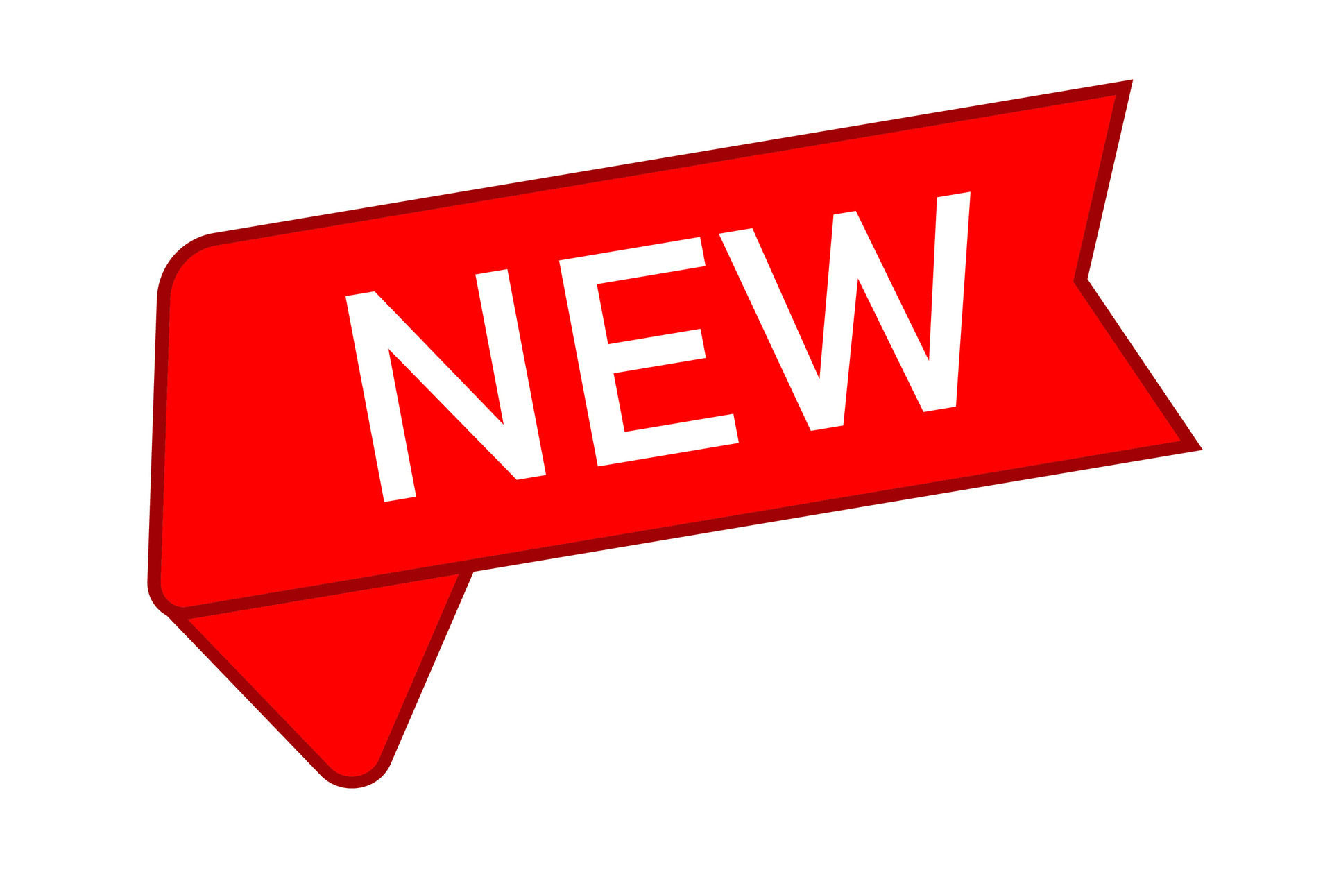 Red sign new icon. Promotion product symbol. Advertising ribbon vector