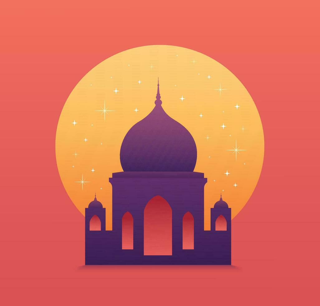 Islamic Mosque Ramadan Kareem minimal vector illustration