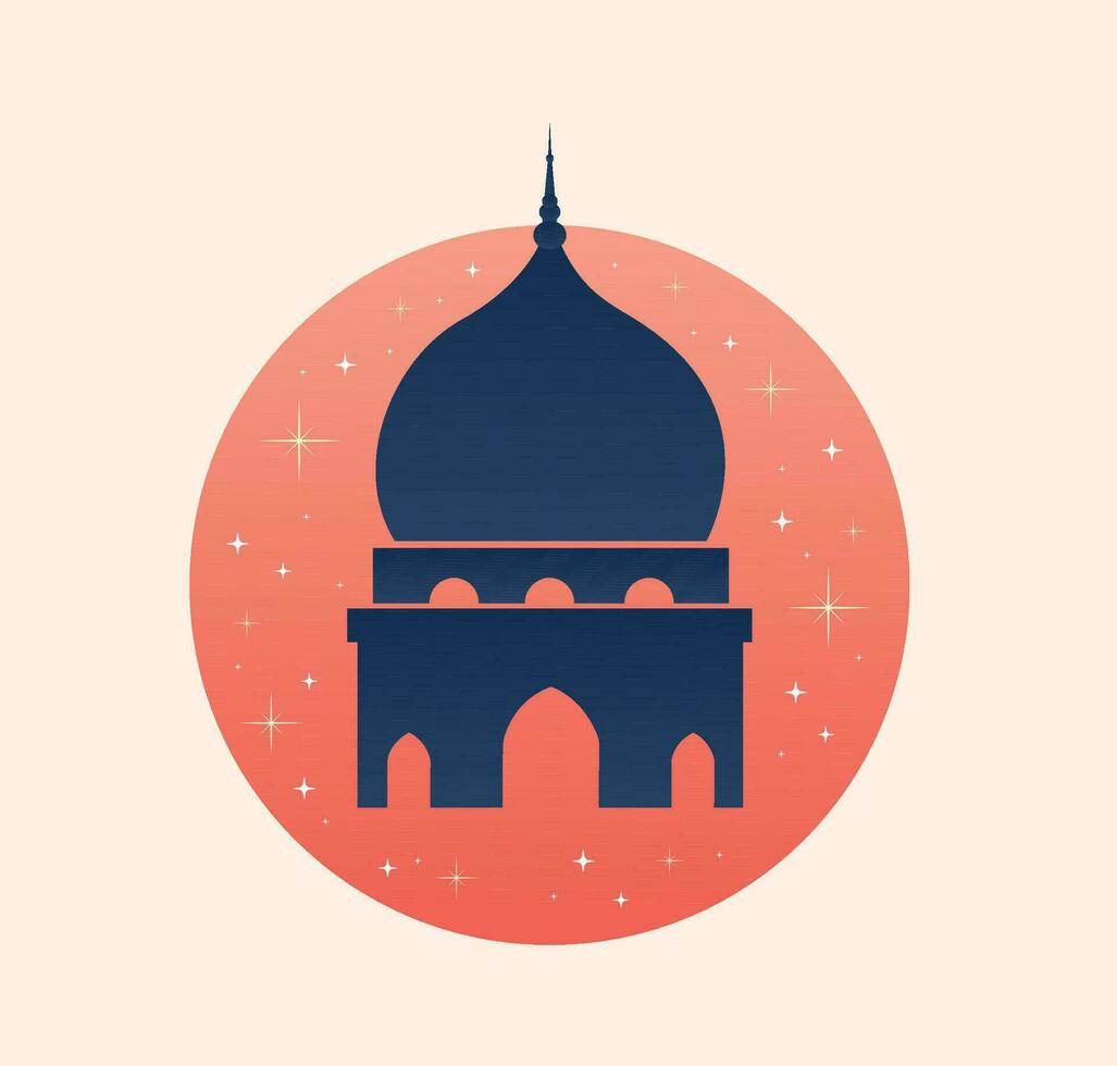 Islamic Mosque Ramadan Kareem minimal vector illustration