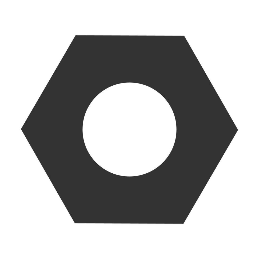 Hex nut icon. Web setting symbol. Sign metalware vector. vector