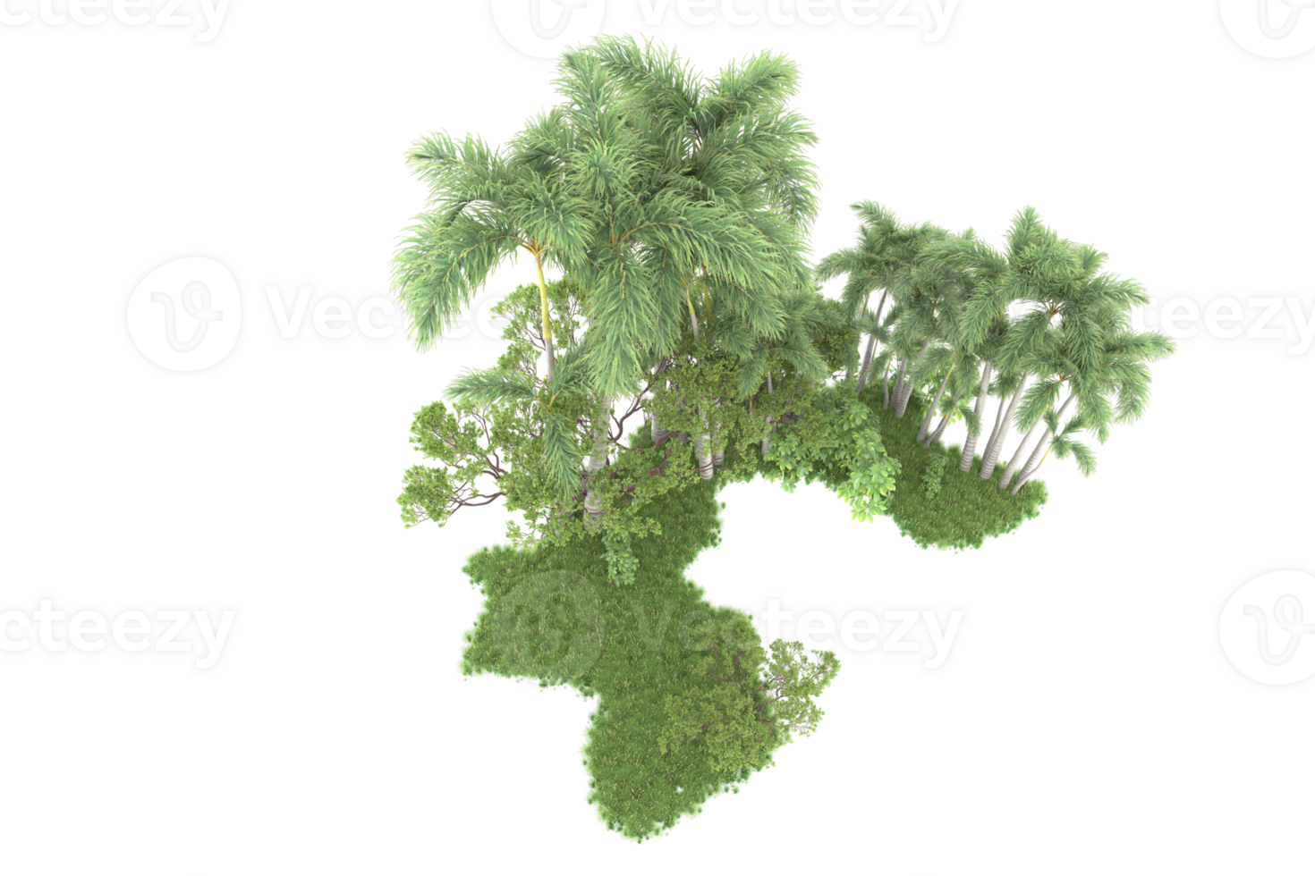 Realistic forest isolated on transparent background. 3d rendering - illustration png