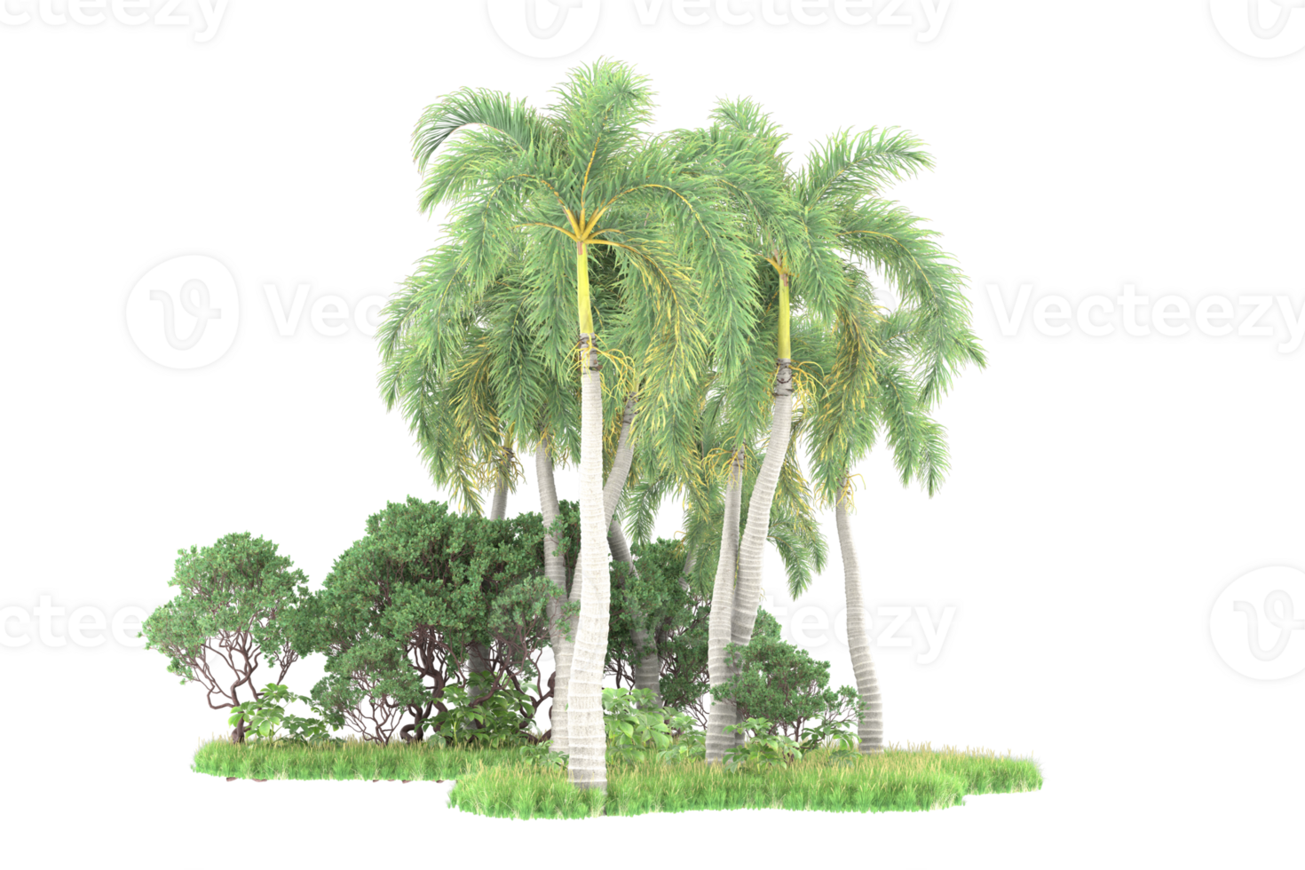 Realistic forest isolated on transparent background. 3d rendering - illustration png