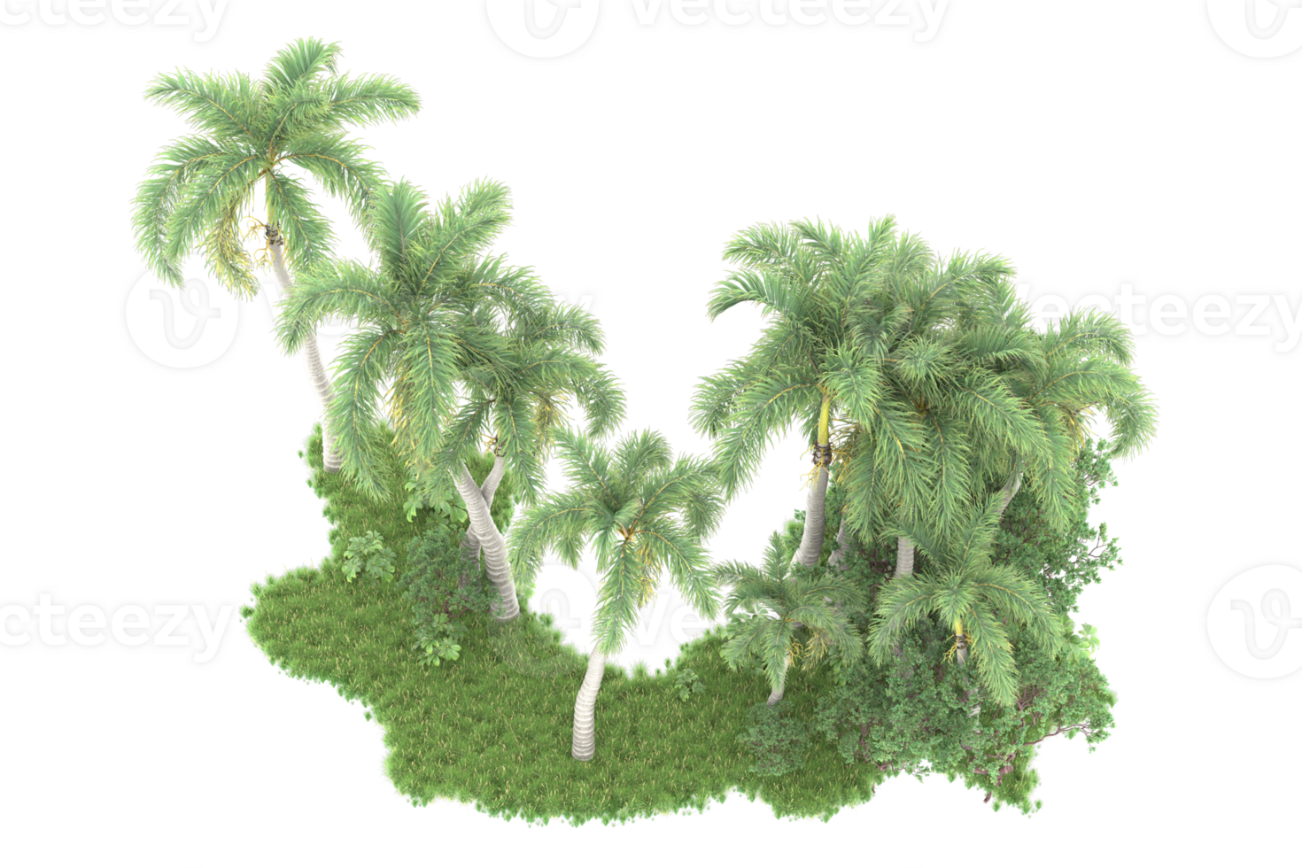 Realistic forest isolated on transparent background. 3d rendering - illustration png