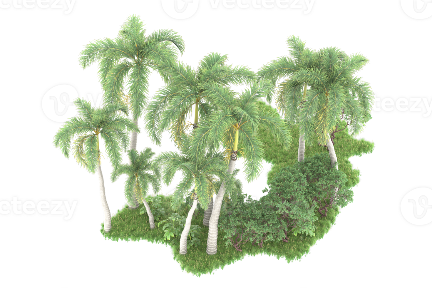 Realistic forest isolated on transparent background. 3d rendering - illustration png