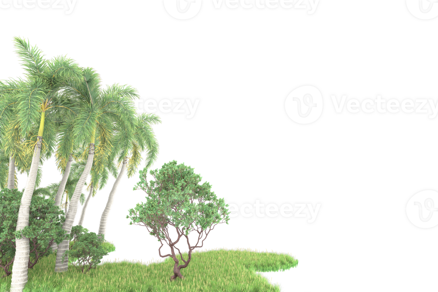 Realistic forest isolated on transparent background. 3d rendering - illustration png