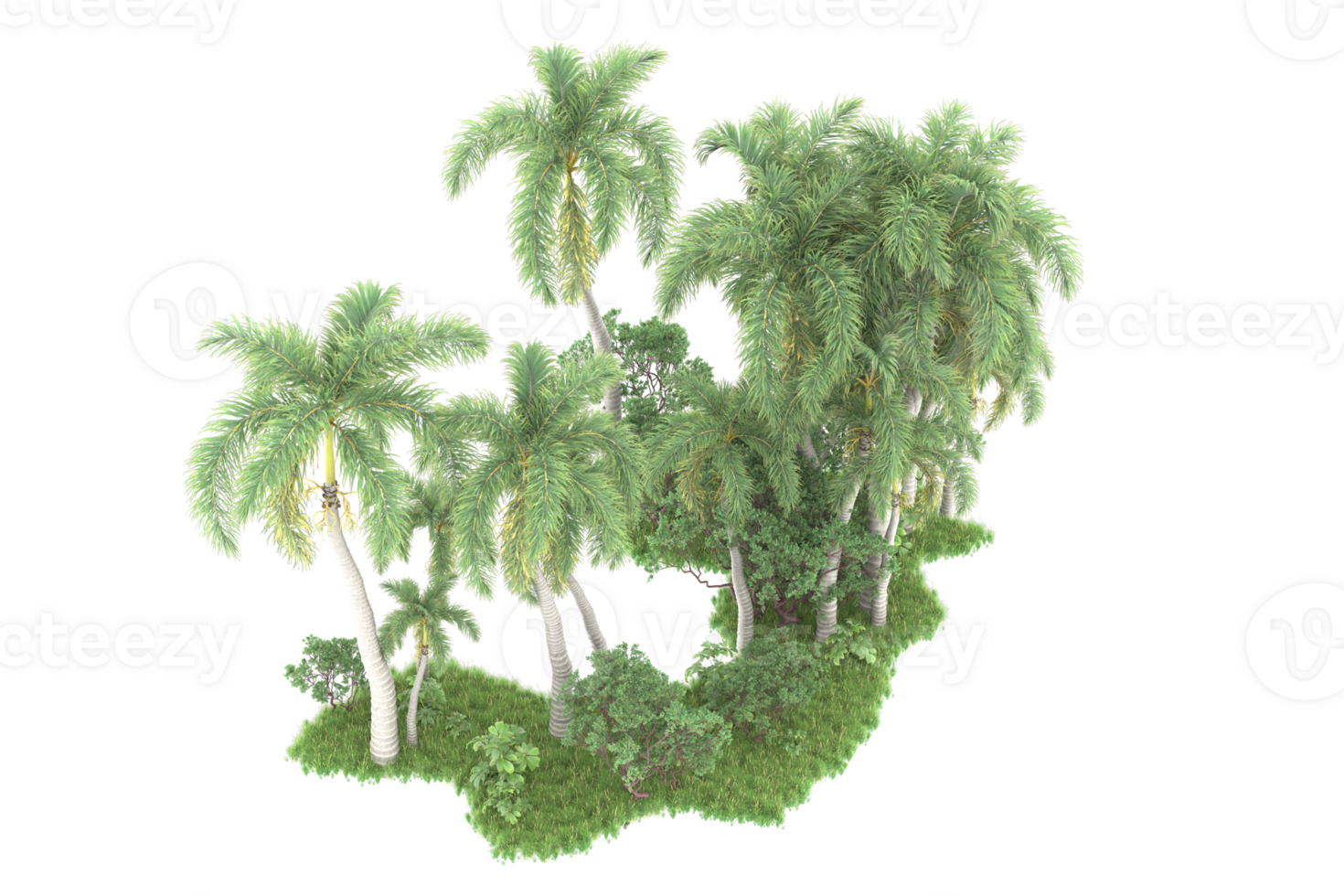 Realistic forest isolated on transparent background. 3d rendering - illustration png