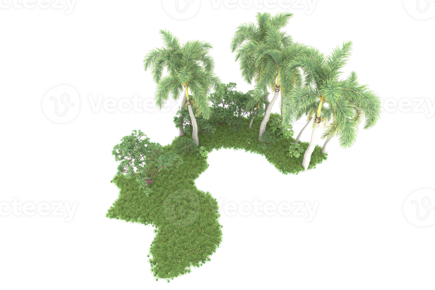 Realistic forest isolated on transparent background. 3d rendering - illustration png