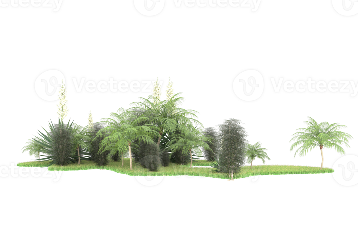 Realistic forest isolated on transparent background. 3d rendering - illustration png
