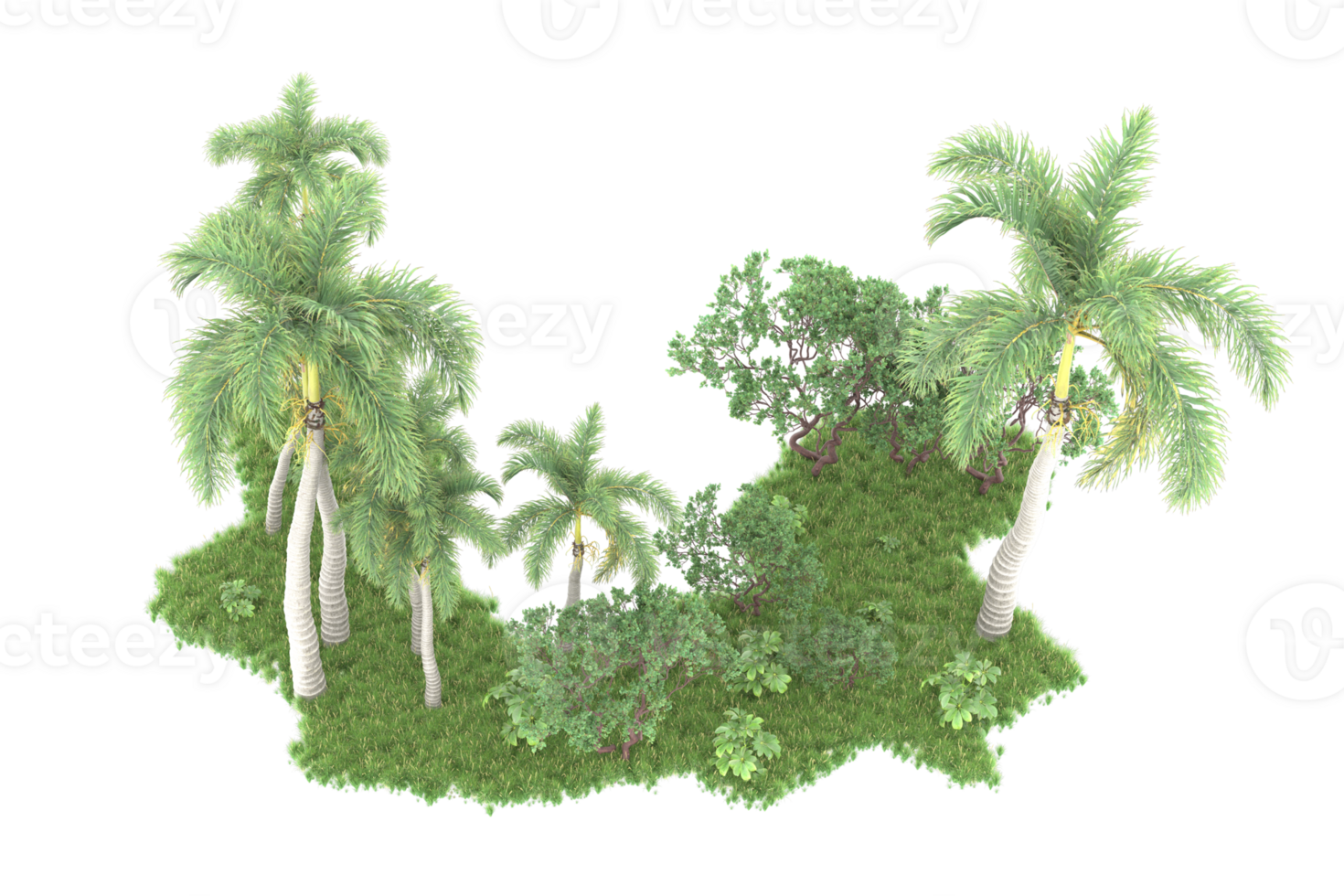 Realistic forest isolated on transparent background. 3d rendering - illustration png