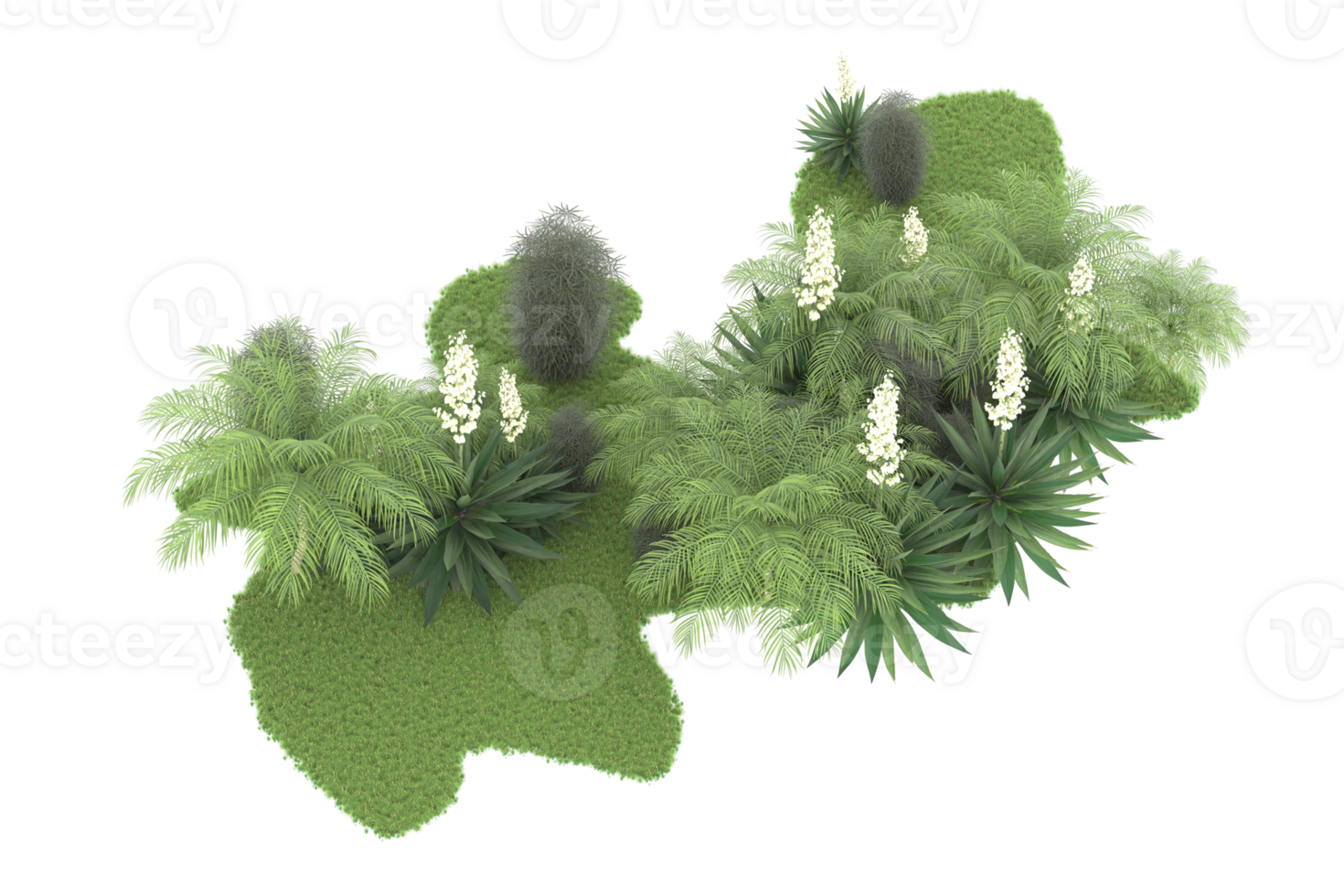 Realistic forest isolated on transparent background. 3d rendering - illustration png