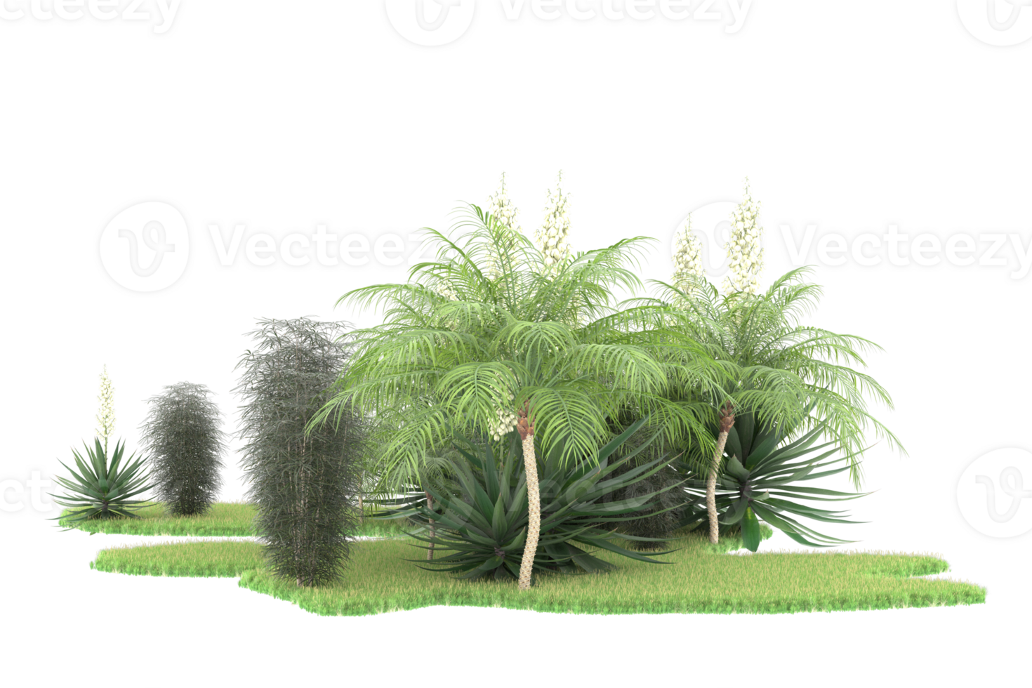 Realistic forest isolated on transparent background. 3d rendering - illustration png