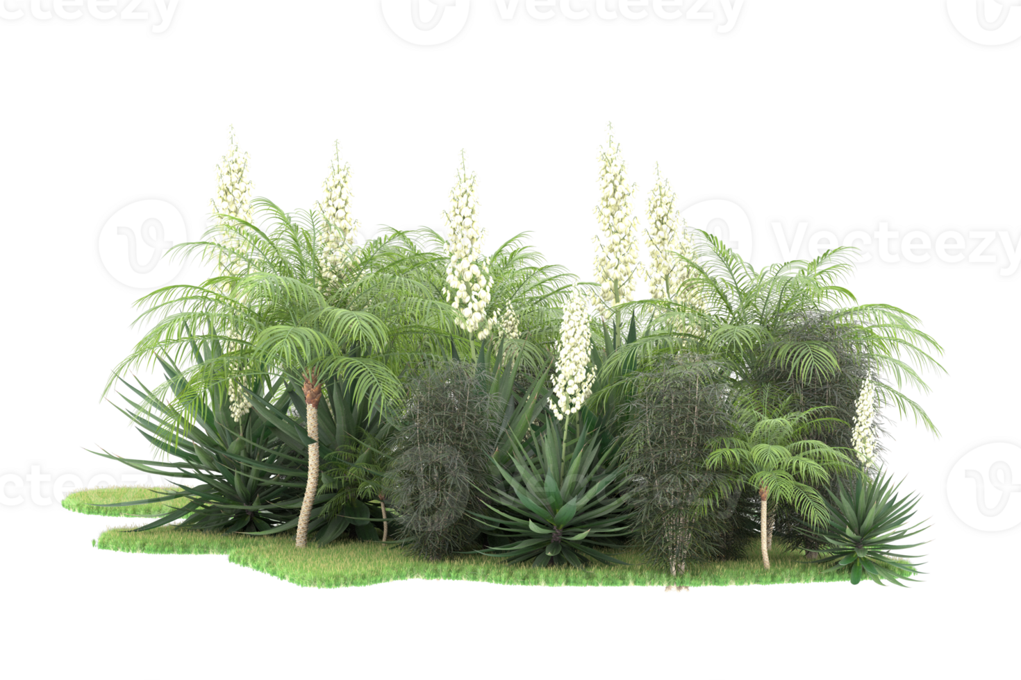 Realistic forest isolated on transparent background. 3d rendering - illustration png