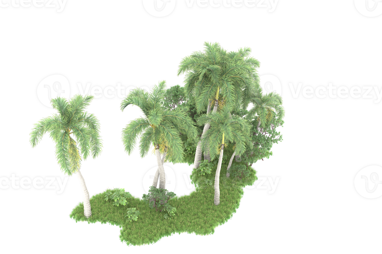 Realistic forest isolated on transparent background. 3d rendering - illustration png