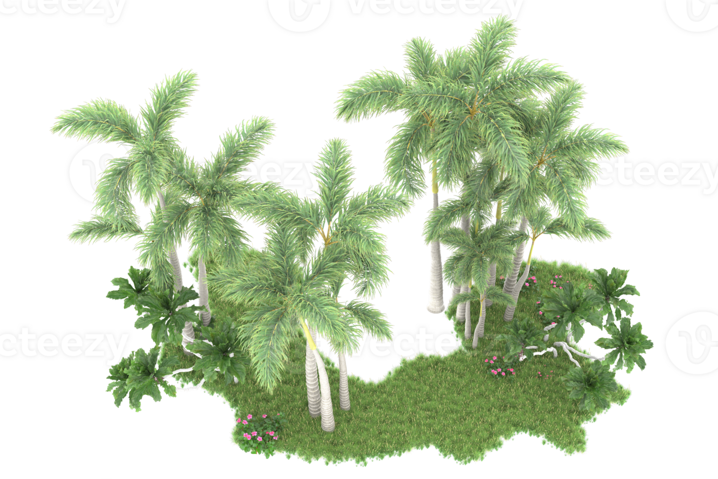 Realistic forest isolated on transparent background. 3d rendering - illustration png