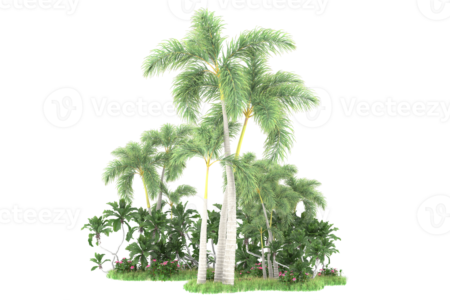 Realistic forest isolated on transparent background. 3d rendering - illustration png