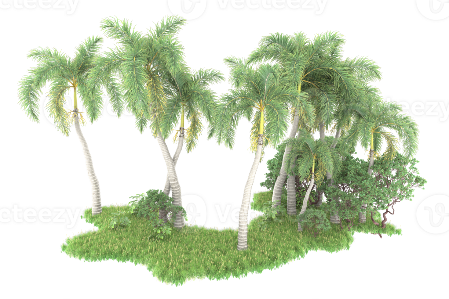 Realistic forest isolated on transparent background. 3d rendering - illustration png