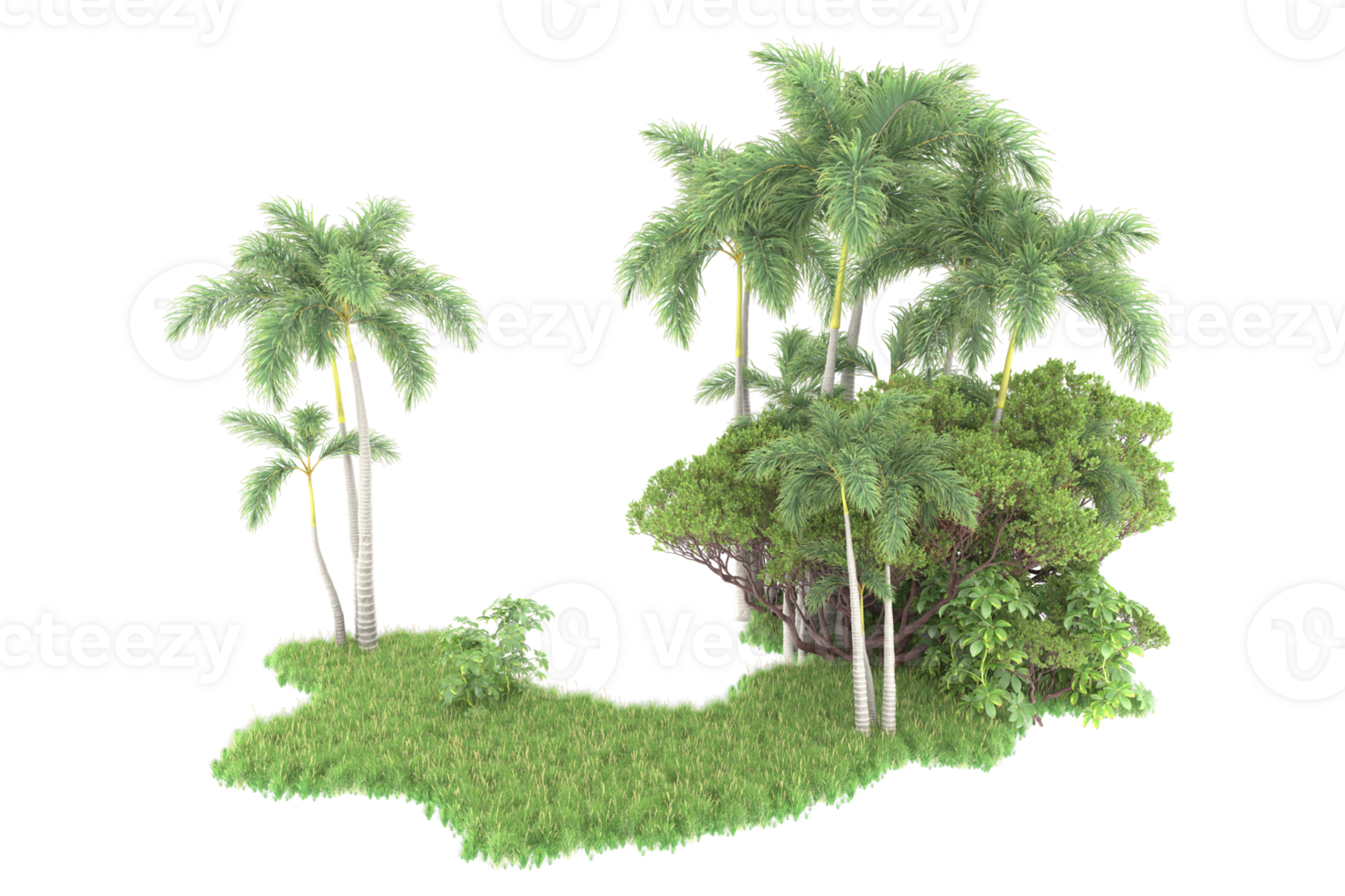 Realistic forest isolated on transparent background. 3d rendering - illustration png