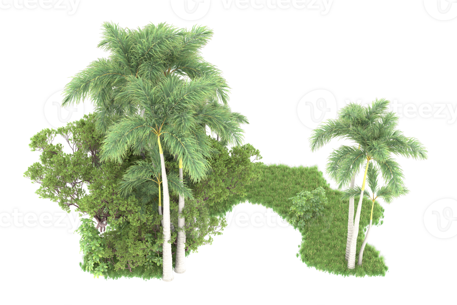 Realistic forest isolated on transparent background. 3d rendering - illustration png