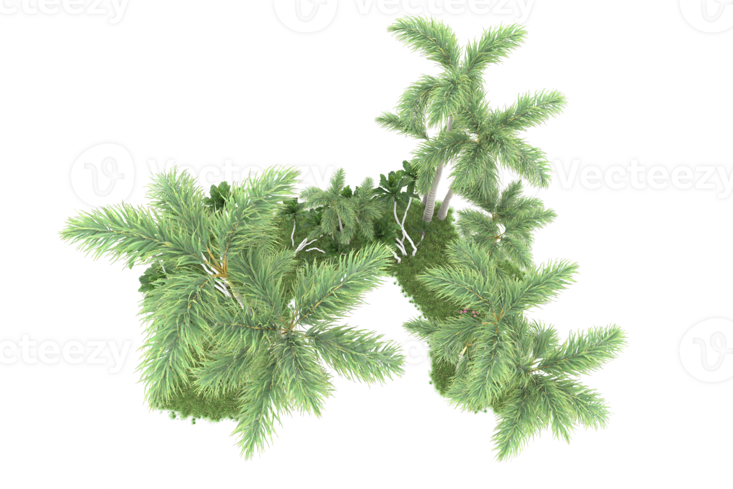 Realistic forest isolated on transparent background. 3d rendering - illustration png