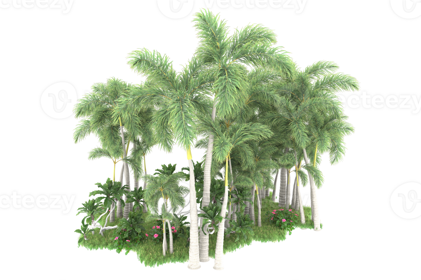 Realistic forest isolated on transparent background. 3d rendering - illustration png