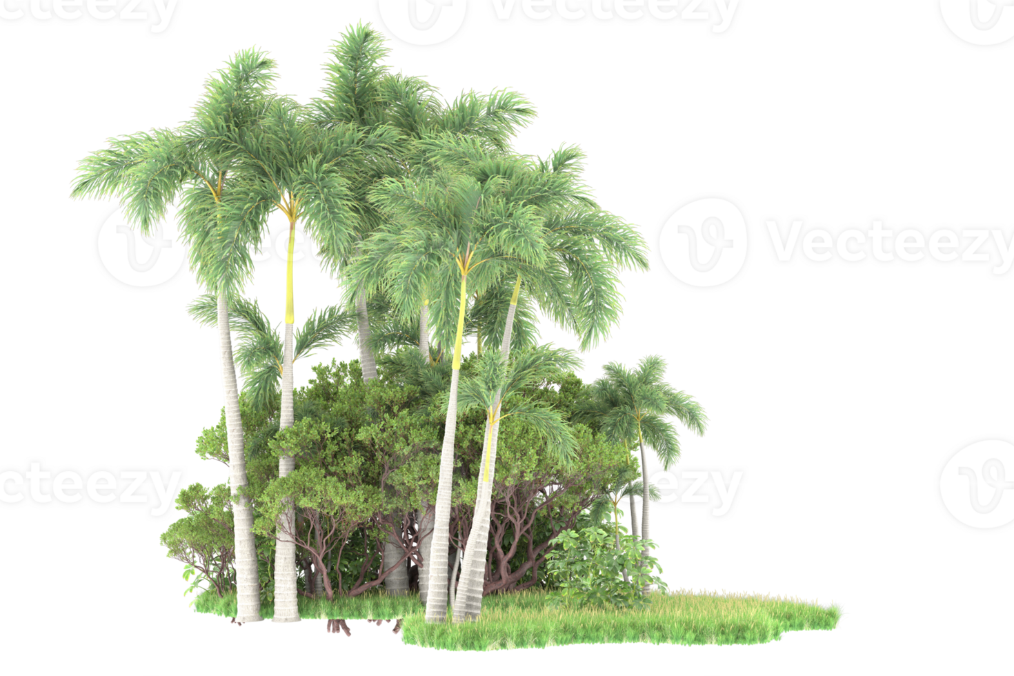 Realistic forest isolated on transparent background. 3d rendering - illustration png