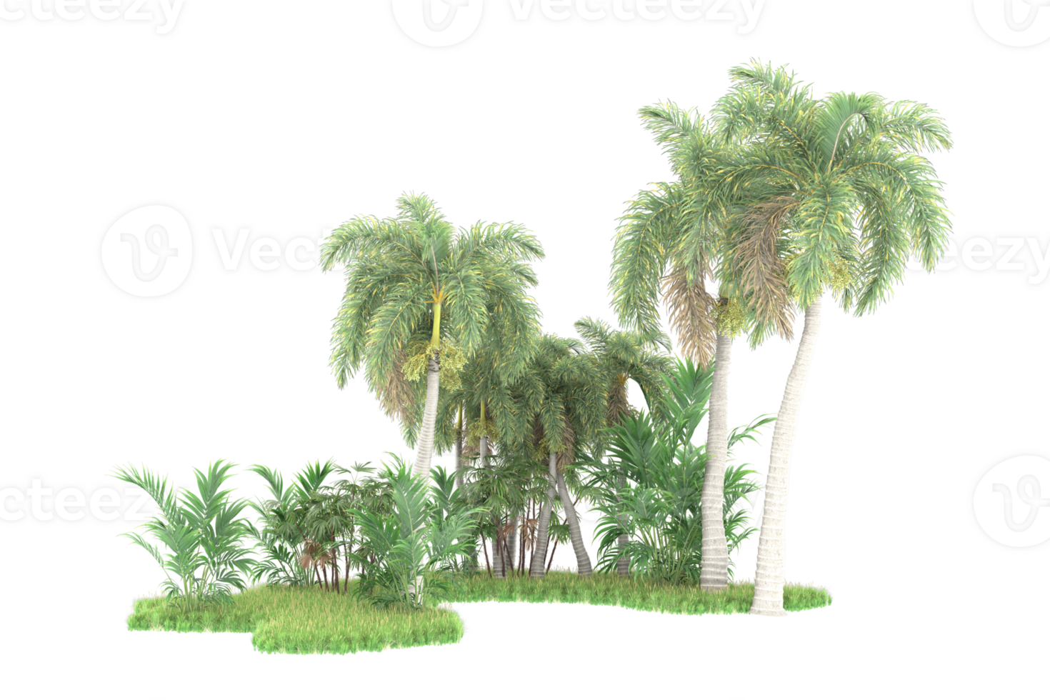 Realistic forest isolated on transparent background. 3d rendering - illustration png