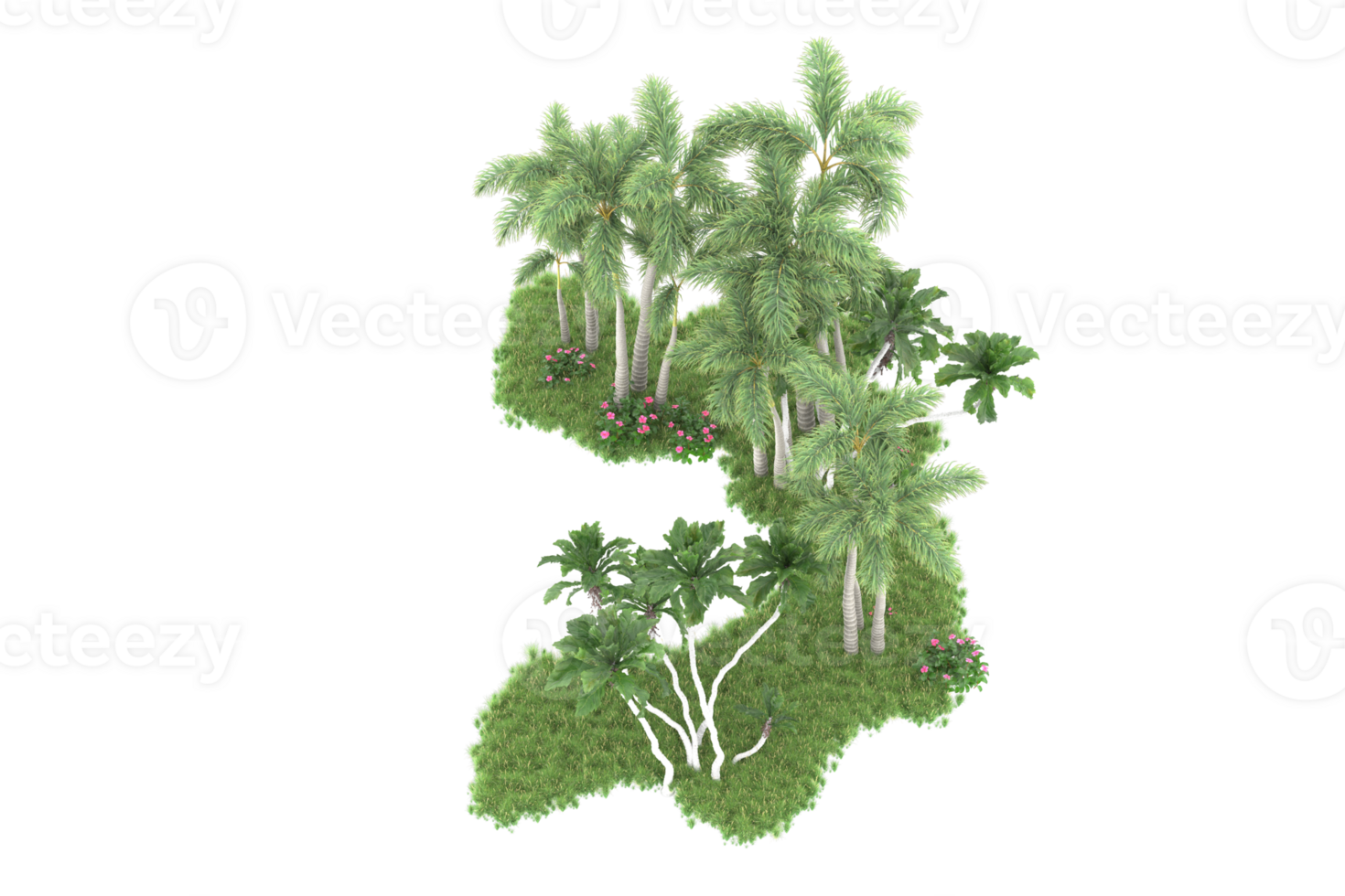 Realistic forest isolated on transparent background. 3d rendering - illustration png