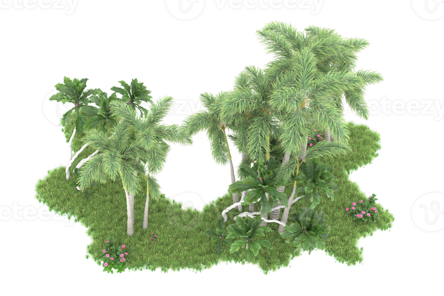 Realistic forest isolated on transparent background. 3d rendering - illustration png
