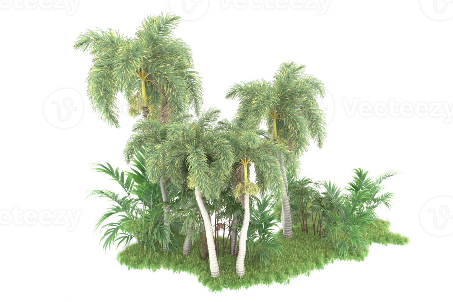 Realistic forest isolated on transparent background. 3d rendering - illustration png