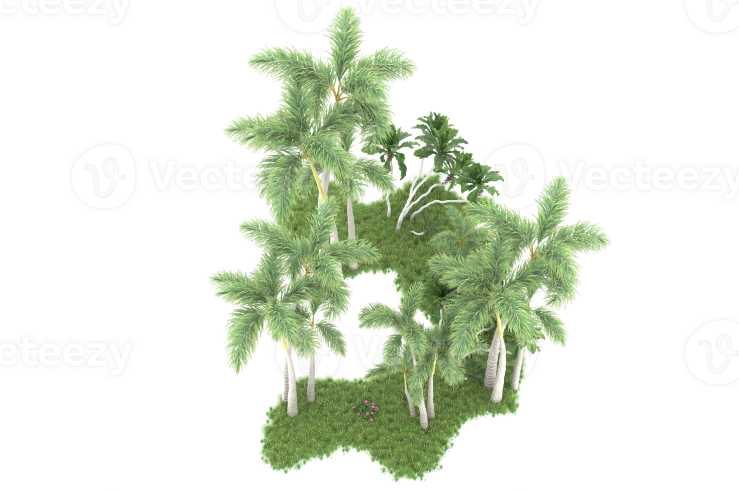 Realistic forest isolated on transparent background. 3d rendering - illustration png