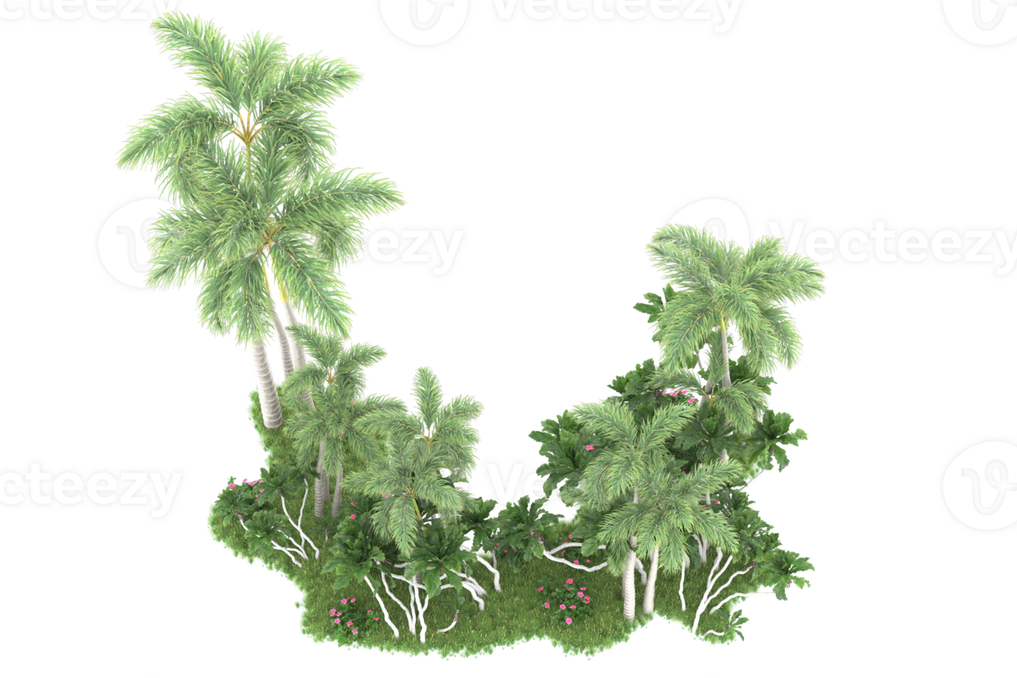 Realistic forest isolated on transparent background. 3d rendering - illustration png
