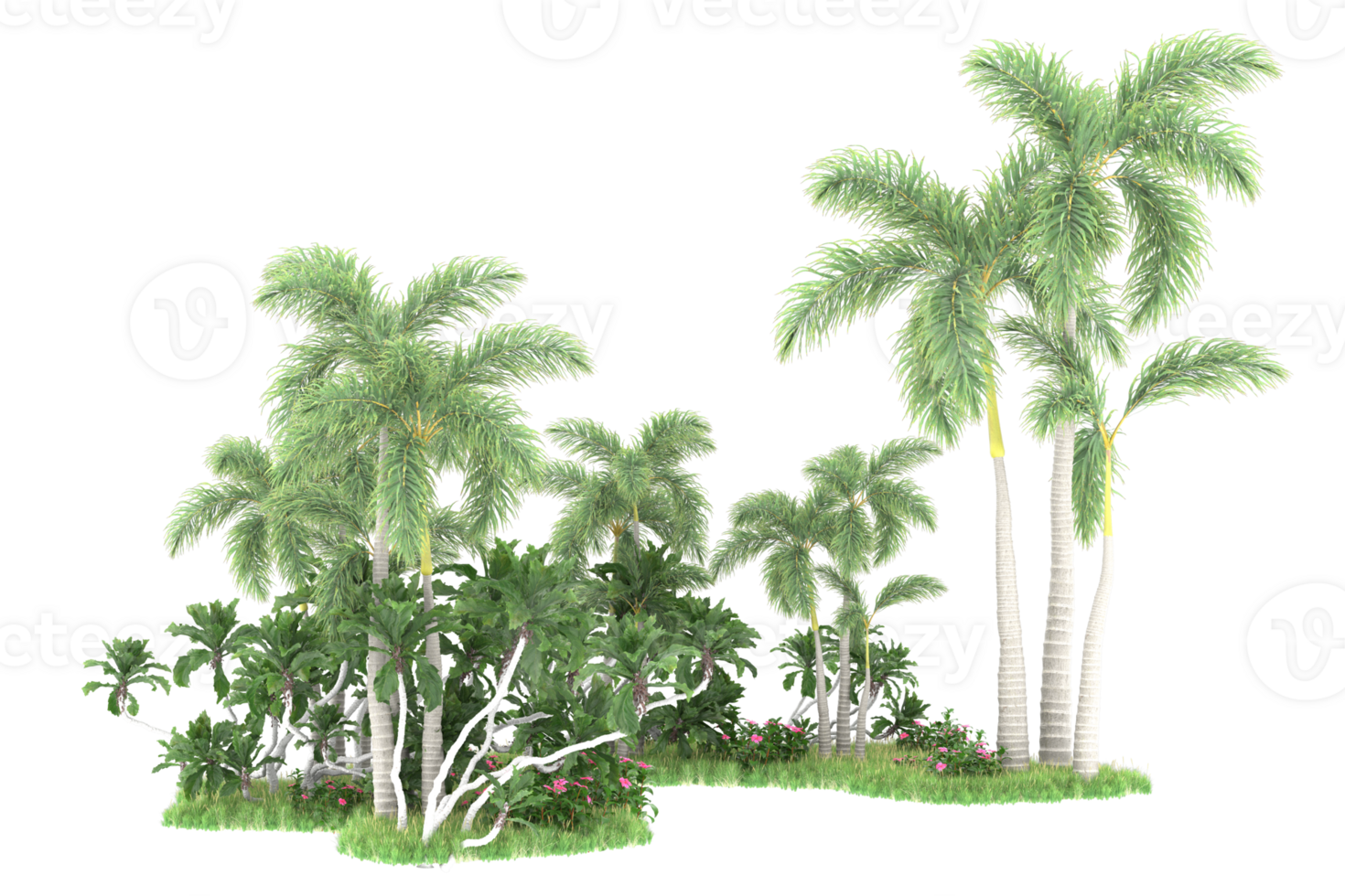 Realistic forest isolated on transparent background. 3d rendering - illustration png