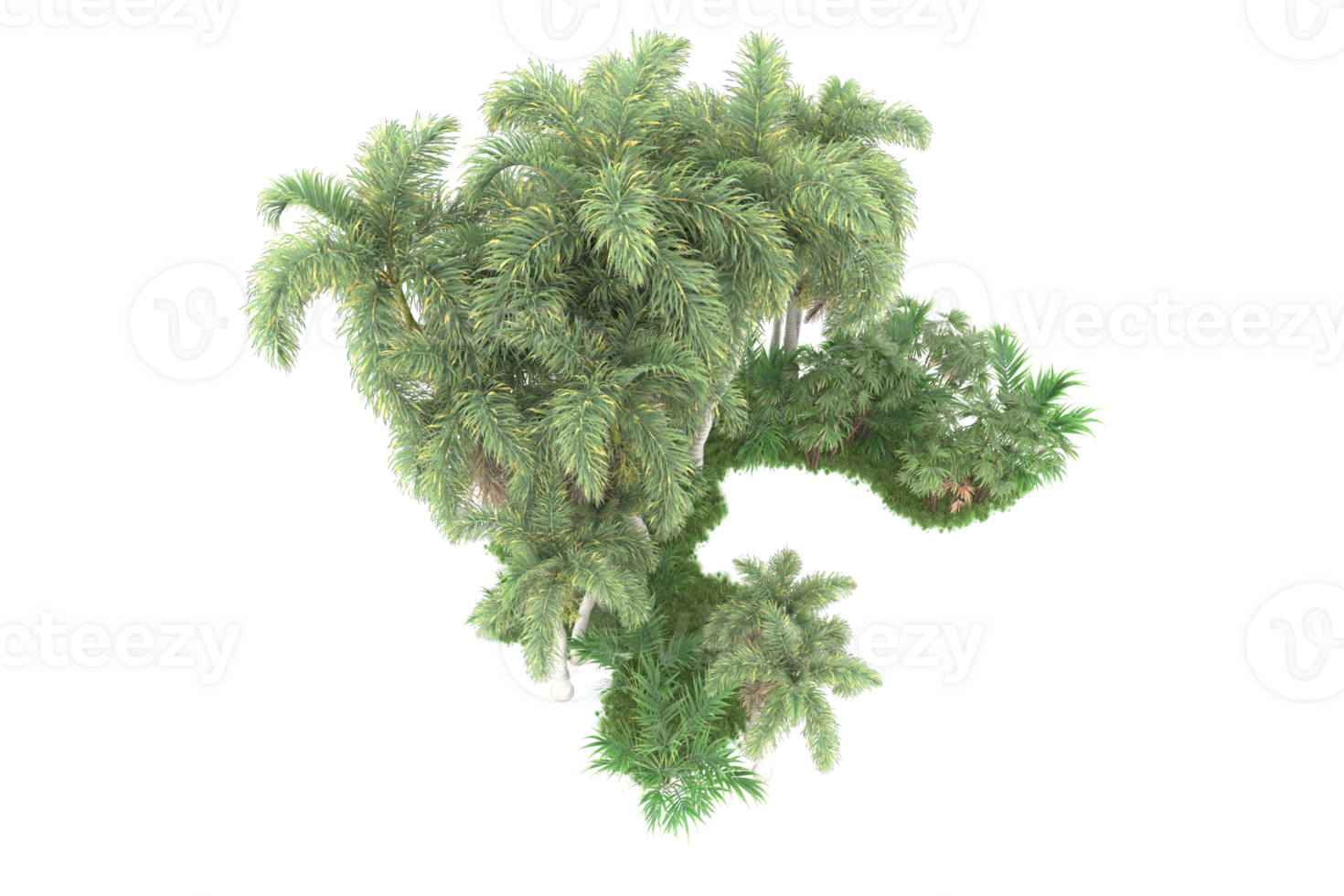 Realistic forest isolated on transparent background. 3d rendering - illustration png