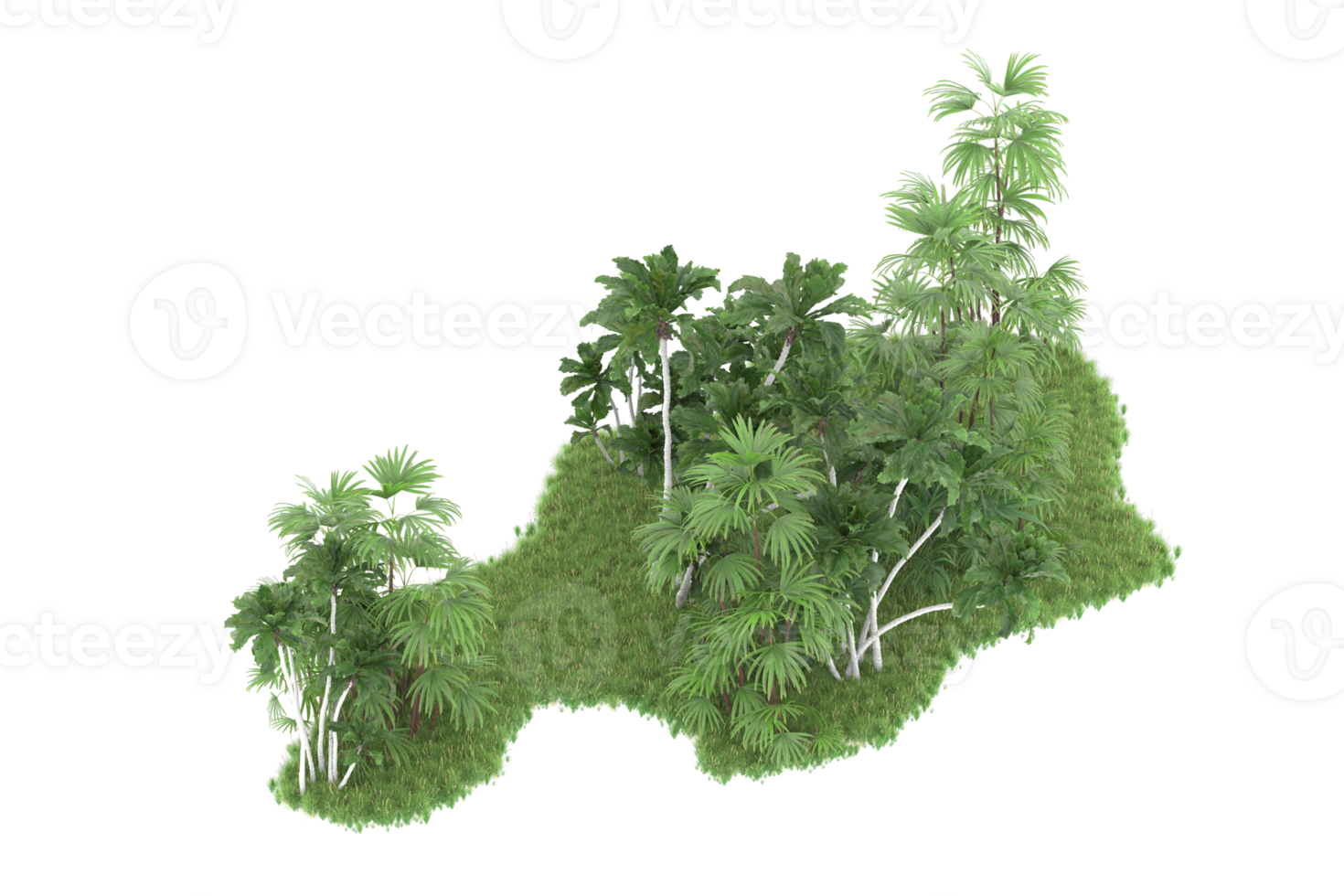 Realistic forest isolated on transparent background. 3d rendering - illustration png