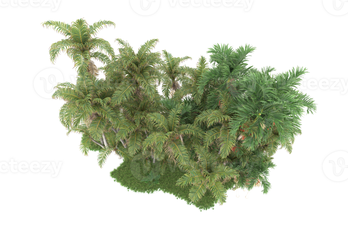 Realistic forest isolated on transparent background. 3d rendering - illustration png