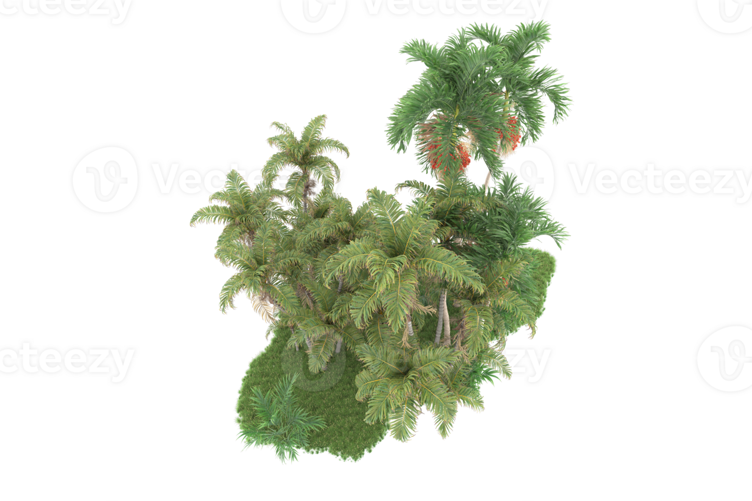 Realistic forest isolated on transparent background. 3d rendering - illustration png