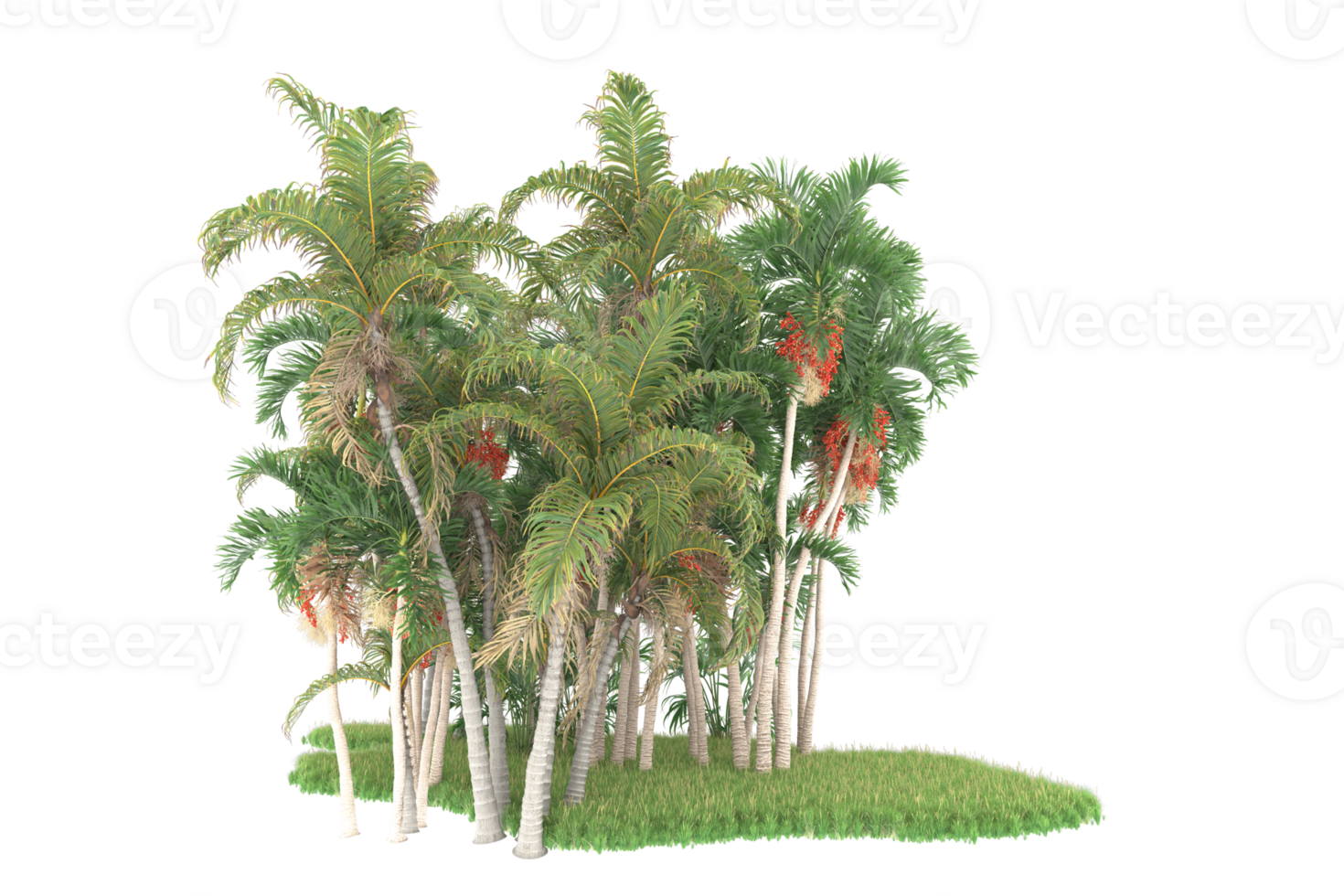 Realistic forest isolated on transparent background. 3d rendering - illustration png