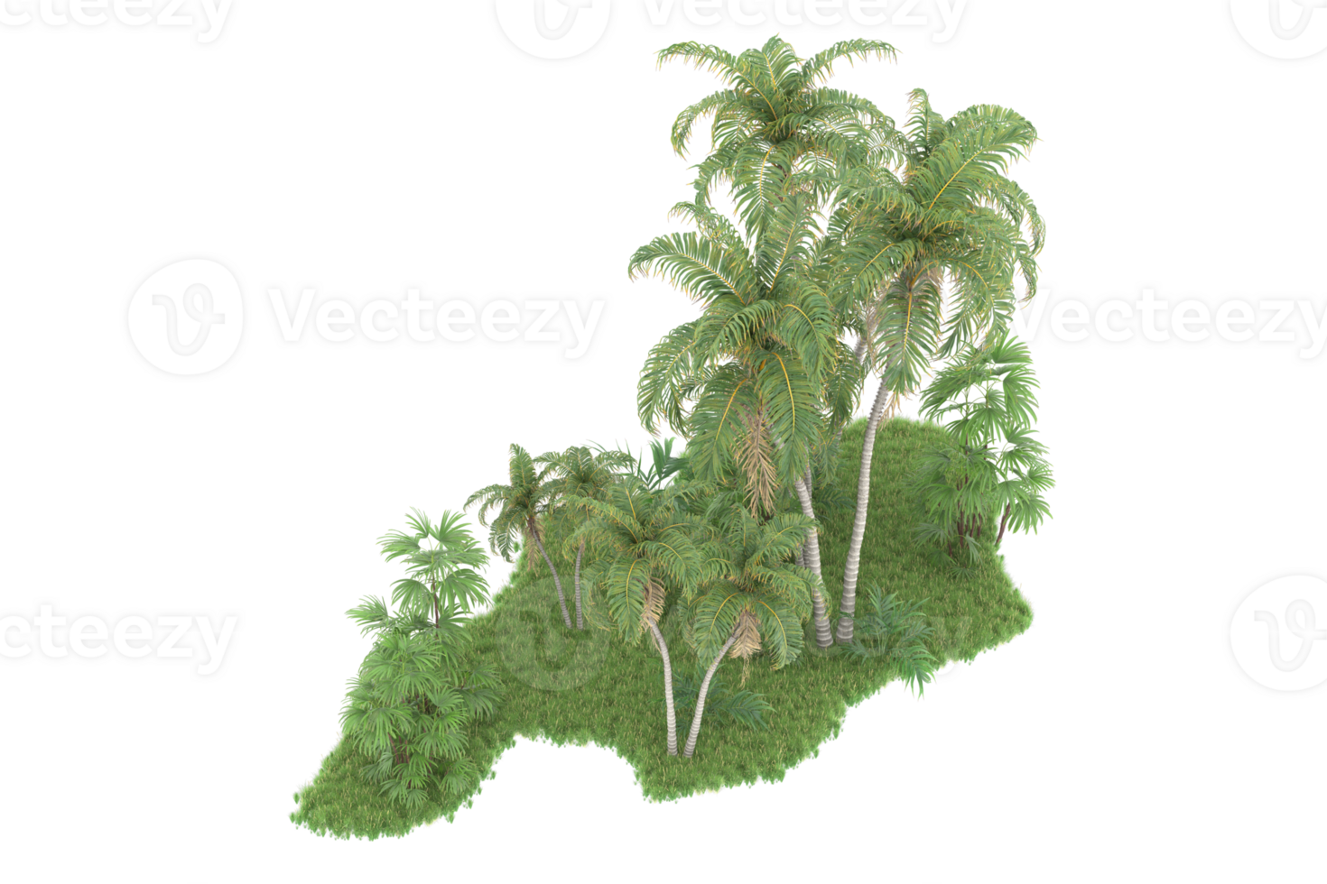 Realistic forest isolated on transparent background. 3d rendering - illustration png