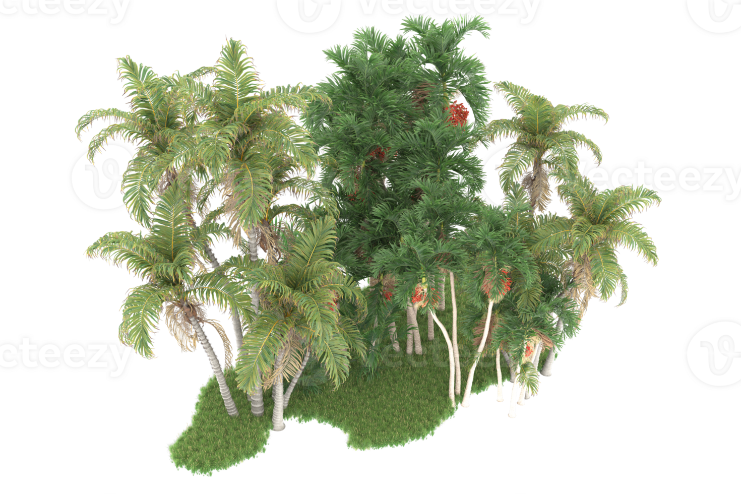 Realistic forest isolated on transparent background. 3d rendering - illustration png