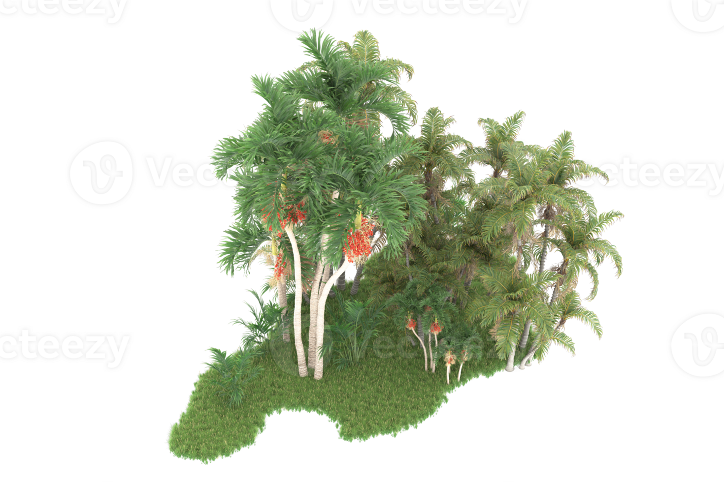 Realistic forest isolated on transparent background. 3d rendering - illustration png