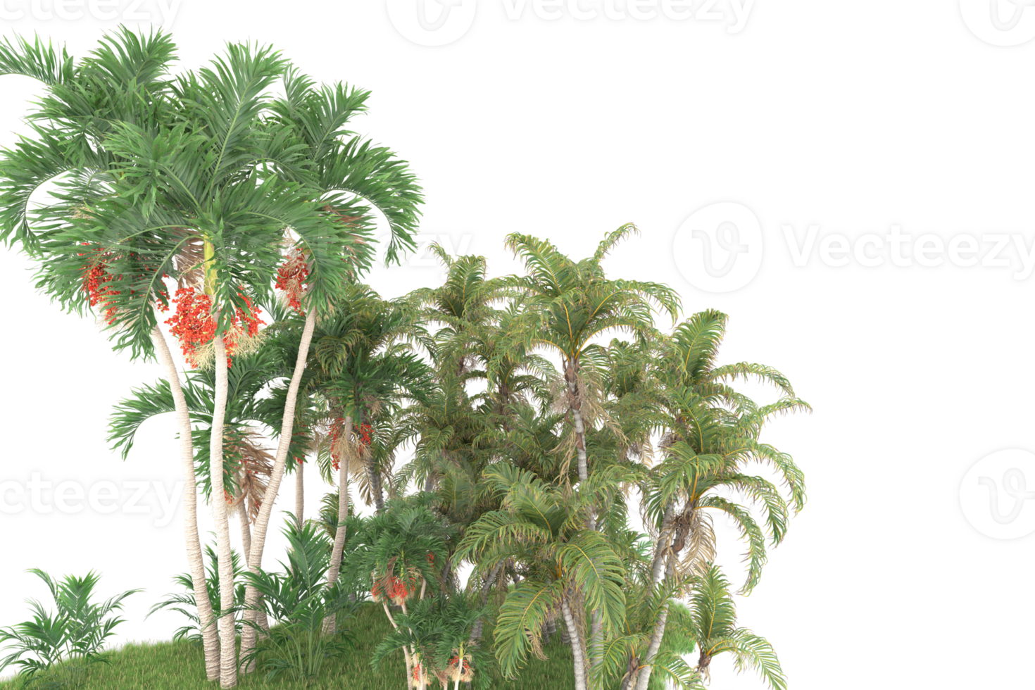 Realistic forest isolated on transparent background. 3d rendering - illustration png