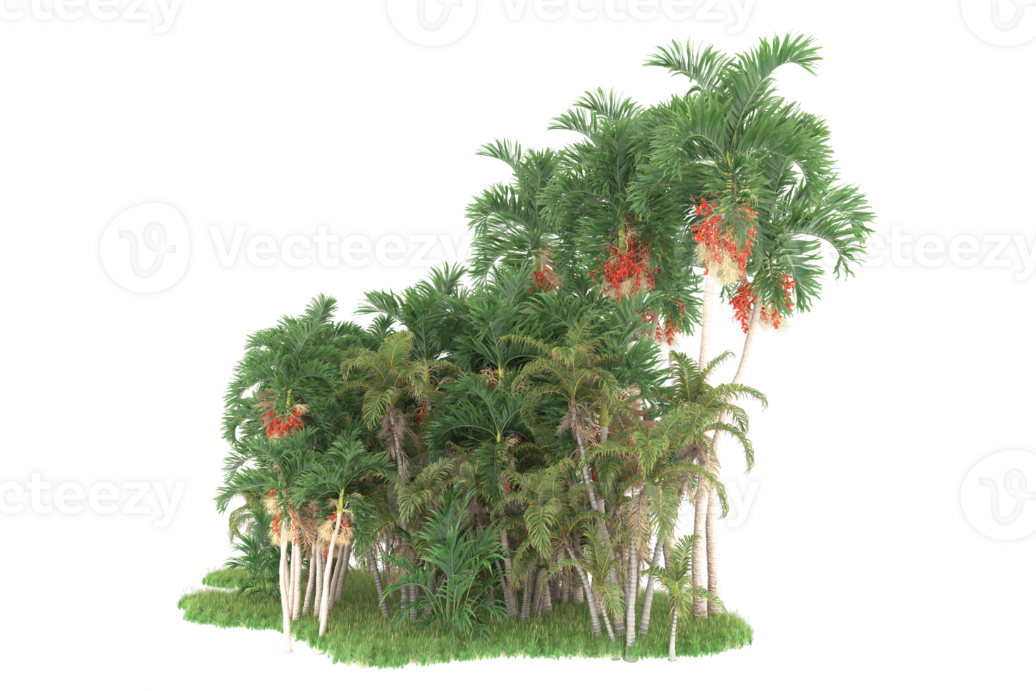 Realistic forest isolated on transparent background. 3d rendering - illustration png