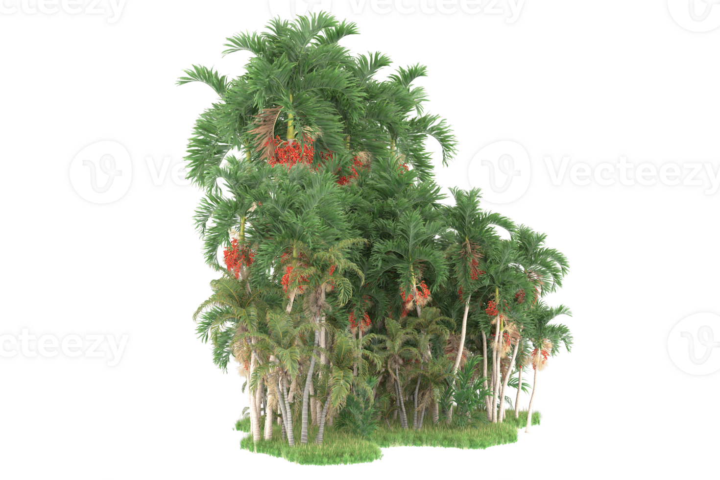 Realistic forest isolated on transparent background. 3d rendering - illustration png