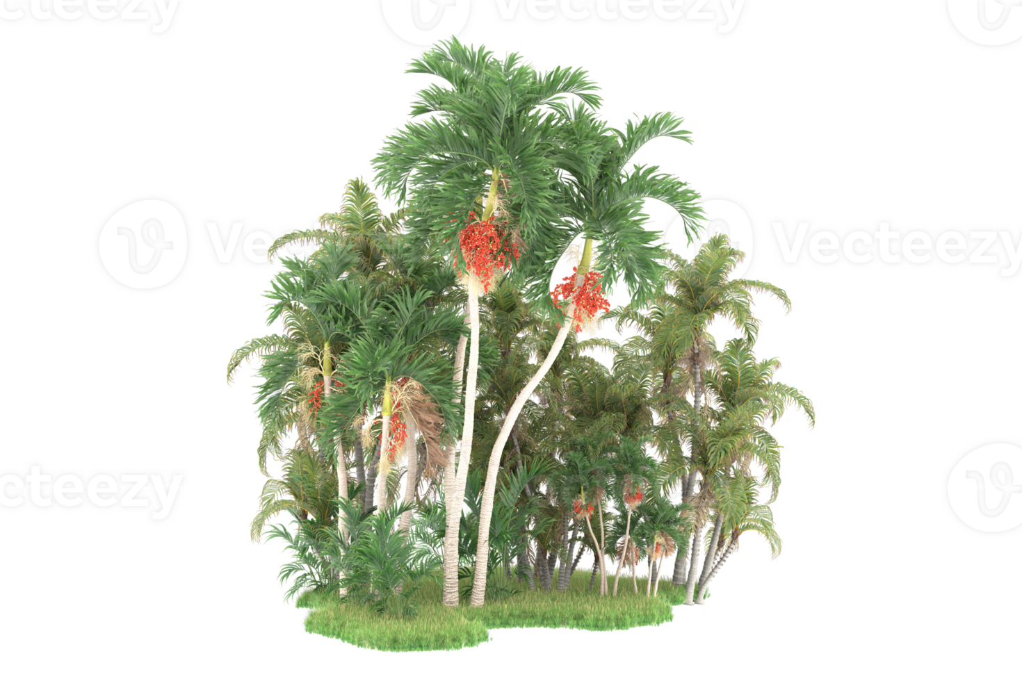 Realistic forest isolated on transparent background. 3d rendering - illustration png