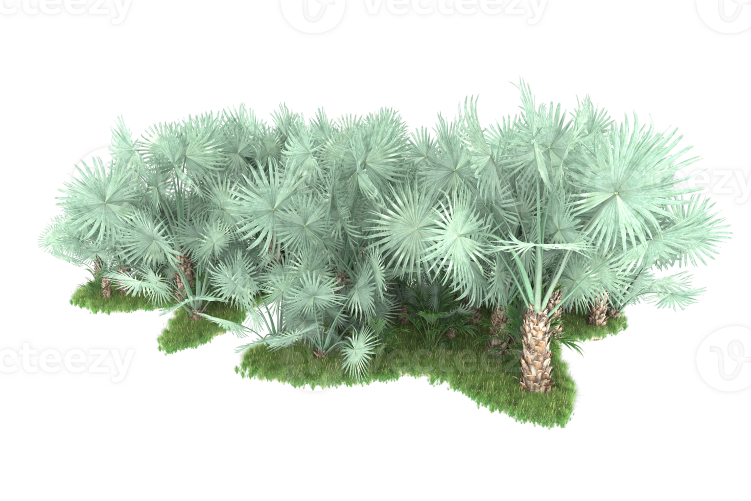 Realistic forest isolated on transparent background. 3d rendering - illustration png