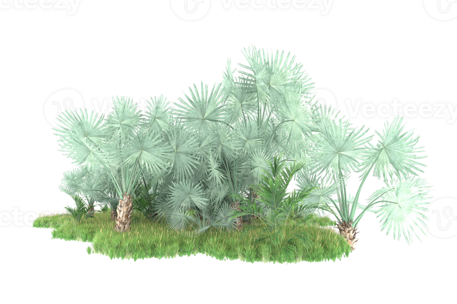 Realistic forest isolated on transparent background. 3d rendering - illustration png
