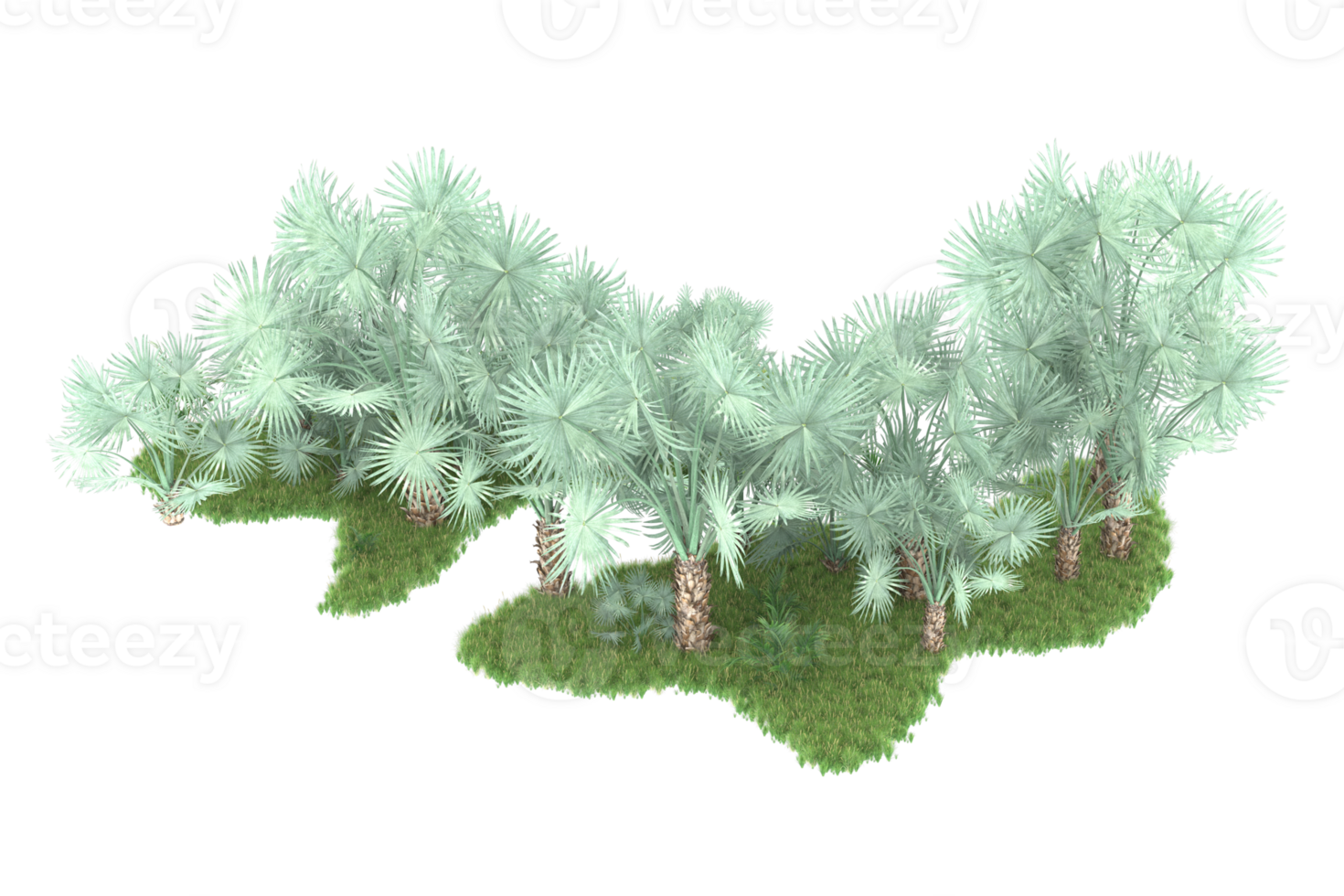 Realistic forest isolated on transparent background. 3d rendering - illustration png