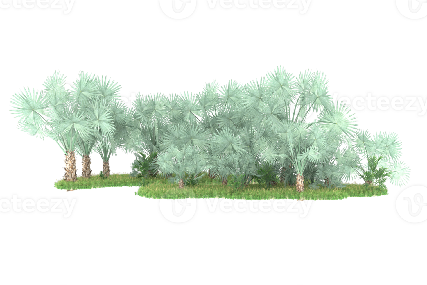 Realistic forest isolated on transparent background. 3d rendering - illustration png